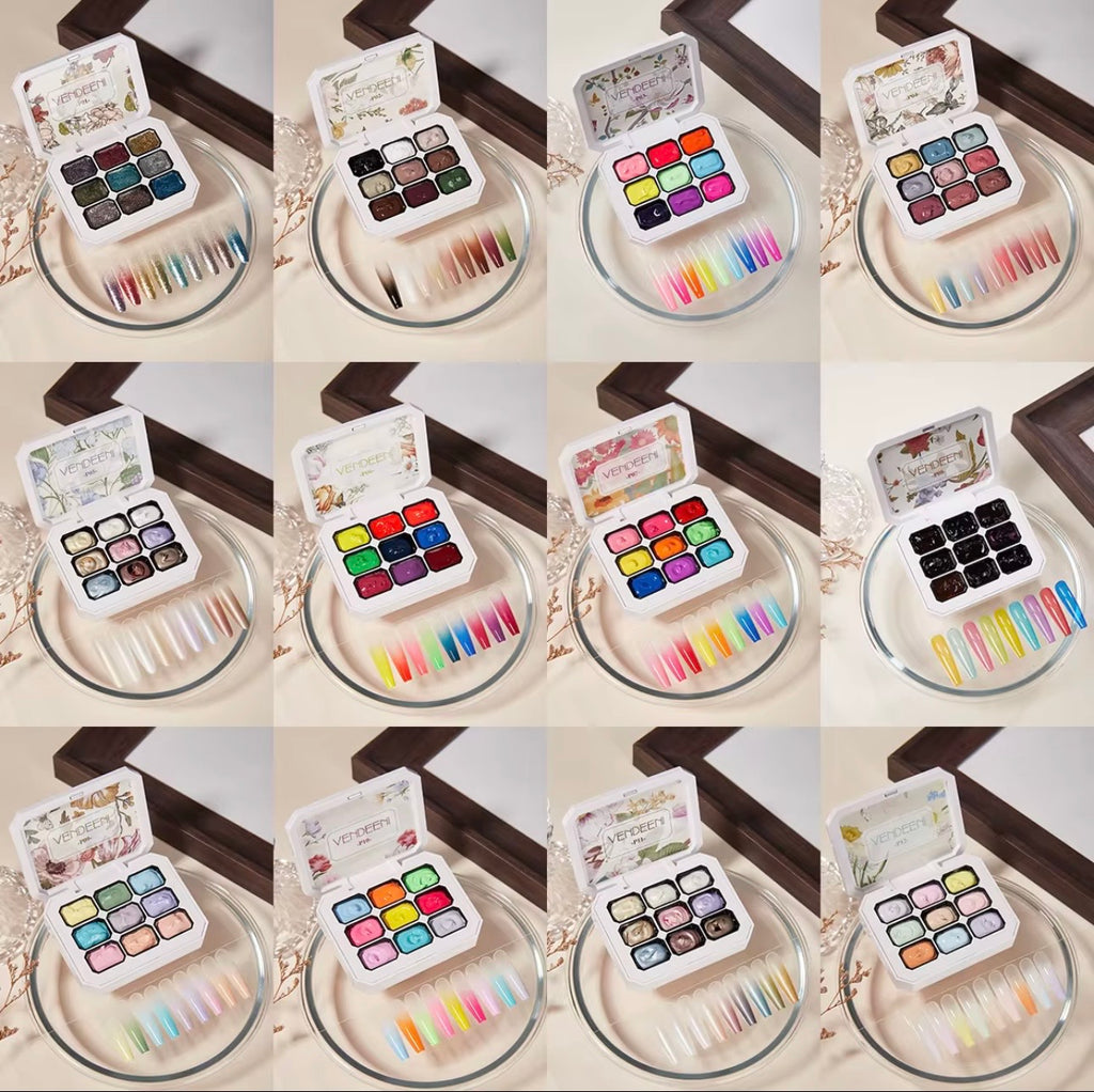 9 Pot Pat Pat Gel Non-Toxic Long Lasting Gradient UV Gel Color