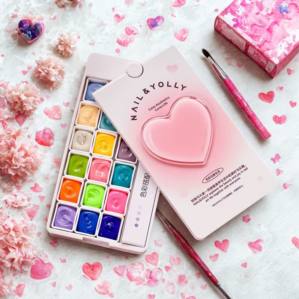 Heart 18 Color Pat Gel Polish Palette